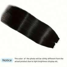 40pcs/100G , Thick Tape In Human Hair Extensions ,Seamless Invisible Skin Weft Extensions , Remy  Human Hair,Silky Straight For Fashion Women  ,10-26inch ,Easy To Apply (Natural Black 1B# ) - Natural Black - 查看 5