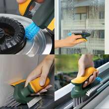 Badezimmer Reinigungsbürsten Set, beinhaltet Glasschaber, Fugenbürste und bequemen Griff. Hartborstenbürste geeignet für Dusche, Badezimmer, Teppich, Küche und Badewanne, schwere Reinigung.