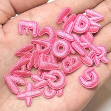 26 Peças/Pacote de Remendos de Mini Alfabeto Bordado em Rosa para Passar a Ferro, Adequado para Nomes de Meninas, Mochilas Coloridas, Roupas, Acessórios Decorativos, Presentes - Multicolorido - Visão 1