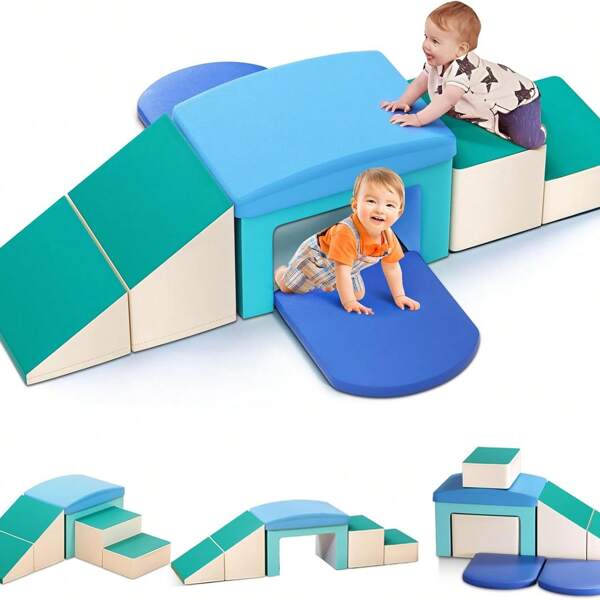 Blocchi da costruzione in schiuma per bambini Lischwert, 6 grandi blocchi da costruzione, blocchi da costruzione in schiuma, blocchi da costruzione giganti, set di , multicolore