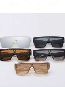1pc Men's Fashionable Multi-Color Street Style Outdoor Sunglasses, Summer
