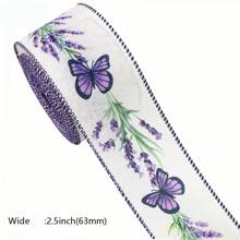 1 Stück lila Schmetterling Kropfband mit Drahtrandschleife Stirnband, DIY Bastel-Nähgeschenk-Verpackung Kunstleinenbandage