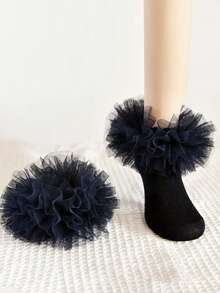 1 Pair / 8 Pairs Cotton Elegant Princess Style Big Lace Trim Shiny Dancewear Ankle Socks For Girls - Multicolor - View 9