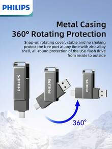 PHILIPS 飞利浦新一代USB3.2闪存盘，传输稳定不卡顿，大存储空间满足各种使用场景，即插即用简单便捷，32G、64G、128G、256G多种容量可选 - 灰色 - 查看 4