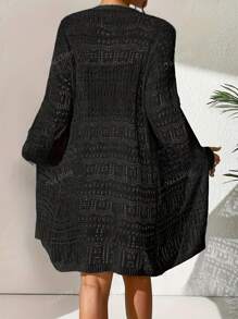 Vacation Beach Solid Color Hollow Out Knit Cardigan