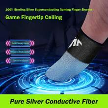 Manga protectora profesional de plata pura anti-sudor para gaming, guantes de fibra de plata súper conductora tejidos apretadamente
