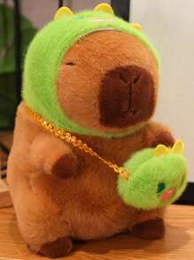 1 szt. pluszowa lalka z popcornem, frytkami i kapibarą, prezent świąteczny dla przyjaciół, prezent z kapibarą na zakończenie studiów doktoranckich, lalka z kapibarą w formie ciasta i deseru, dekoracja z dyni i nietoperza na Halloween