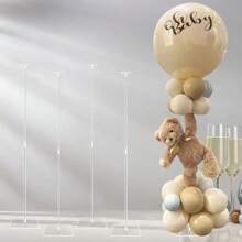 Clear Acrylic Balloon Stand Kit, 80.01 Cm 4pcs Balloon Sticks With Base For Table Centerpiece, Balloon Holder For Birthday Party Shower Graduation Wedding Decor (Balloons Not Included)