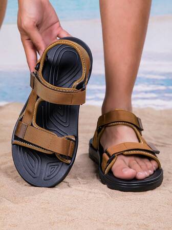 Men's Summer New Outdoor Wide Foot Open Toe Sandals, Lightweight & Breathable, Soft Bottom Comfortable Sandals Suitable For Daily Casual, Beach And Outdoor Wear