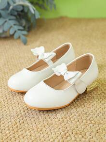 女童白色时尚高跟鞋 - 白色 - 查看 2