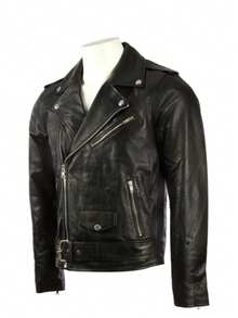 AVIATRIX Men's Real Leather Biker Jacket N2KG - Black - View 2