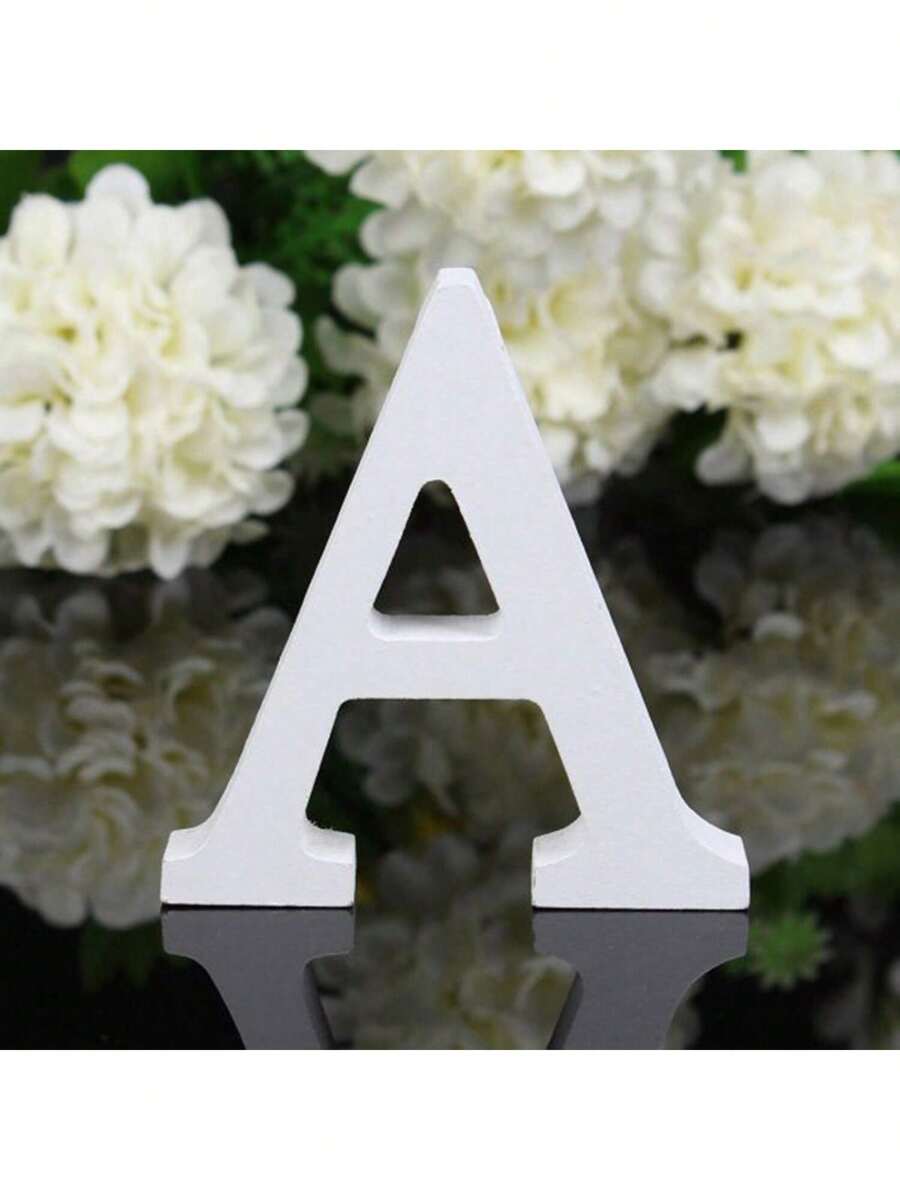1pc Wooden Decorative Letter Design Home Decor Crafts, Free Combination Decorative Freestanding Wooden Letter Slices For Handicrafts, Family Gatherings, Birthday Parties, Weddings And Other Event Decorations