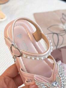 1 Đôi Giày Sandal Đế Bằng Bằng Da Rỗng Thời Trang Tối Giản Cho Bé Gái, Thích Hợp Cho Mùa Hè - Hồng - Xem 7