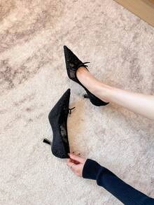 Xin Jing Shoes Fall/Winter Women Pointed Toe Mid-Heel Pumps, Fashion And Versatile Commuting Shoes,Elegant,Party