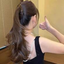 1 Haarspange mit Leopardenmuster und schwarzer kralliger Form: Bananen-Spange, Schildkrötenschalen-Spange, Bohnenspange, Pferdeschwanz-Spange, geeignet für tägliches Haarstyling Haarspangen
