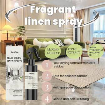 1 pezzo da 100ml Spray profumato per biancheria Fruit Loops, ampiamente utilizzato, portatile, asciugatura rapida senza residui, formula delicata, aria fresca, fragranza a lunga durata, spray profumato, deodorante per ambienti, portatile