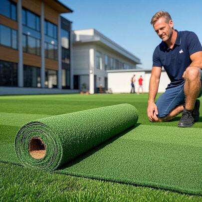 Oversized Realistic Artificial Turf, Featuring A Natural Texture And Charm Of Real Lawn. Place It In The Garden To Instantly Create A Tranquil And Leisurely Holiday Ambiance, Allowing You To Enjoy The Countryside Life Without Going Out