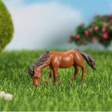 2pcs Miniature Realistic Pony Moss Micro Landscape Decor, PVC Horse Action Figure Succulent Plant Ornament - Multicolor - View 12
