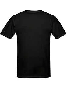 DAD OF THE BIRTHDAY GIRL, Men's Micro Elastic Round Neck T-Shirt, Casual Front Printed T-Shirt, Suitable For The Top Of Spring, Summer And Autumn Festivals - Black - View 3