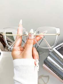 Novos óculos de grau estilo gatinho retrô, armação grande unissex com blocos de cores para mulheres