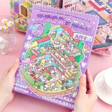 Set da 12 fogli di adesivi per miniature, include adesivi 3D per casette in miniatura fai-da-te, adesivi per animali domestici, 6 fogli di biglietti con scene, e 2 fogli di immagini di riferimento, ideale per scrapbooking, forniture scolastiche, back to school