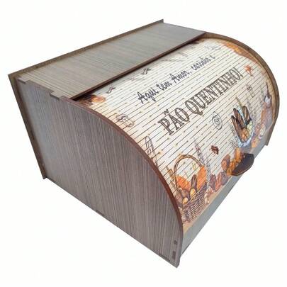 Pão Quentinho Caixa de Pão Tampa Deslizante MDF Decor Cozinha Organizada Estilo Moderno Mesa