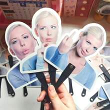 1pc/3pcFunny Creative Woman Blonde Sister Sand Sculpture Fun Holding Special-Shaped Fan Summer Cooling,Beach,Travel