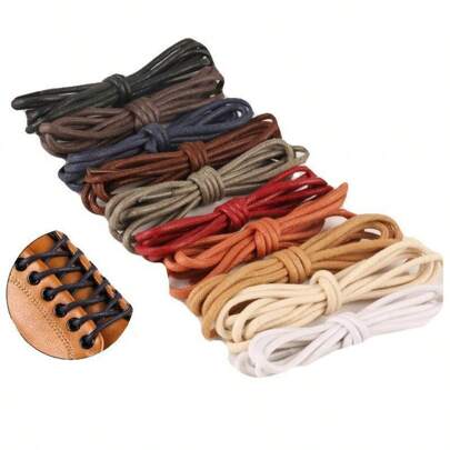 Cadarços redondos encerados para sapatos sociais e botas | Cadarços redondos finos premium para homens e mulheres, perfeitos para Oxfords, Derbys, botas e botas de trabalho, estilosos em preto, branco e marrom