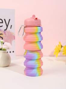 1pc Silicone Retractable Water Cup, Portable Silicone Cup, Collapsible Cup, Portable Cup, High-End Cup, Sports Cup, Capacity 480ml, Outdoor Portable Retractable Drinking Cup Camouflage Creative Sports Water Bottle With Foldable Straw, Shock-Proof, Sports, Fashionable Design, Suitable For Outdoor, Summer, Male And Female, Water Bottle, Office, The Best Summer Outdoor Water Cup Gift For Family