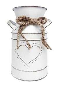 1pc/2pcs Vintage Farmhouse Metal Galvanized Vase - Rustic Cream Distressed Milk Can With "Home Floral" Label, Perfect For Tabletop Centerpiece And Home Decor Room Decor Flower Vase Glass Vase - Multicolor - View 8