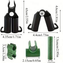 5 Adjustable Plant Grid Connection Clips - Durable Green Plastic A-Type Connector, Suitable For 11 Mm Support Poles, Very Suitable For Climbing Plants And Garden Frames, Climbing Plant Grids - Multicolor - View 2