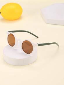 1pc Children's Round Frame Fashion Fashion Glasses, Cute Holiday Getup Style For Boys & Girls Aged 4-10Y, Suitable For Outdoor Activities, Vacations, Travel - Multicolor - View 12