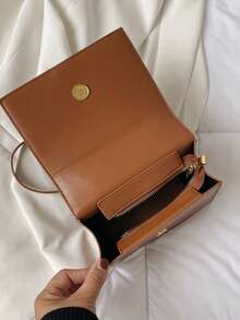 Mini Retro Square Bag, Fashion Crossbody Shoulder Bag - Brown - View 9