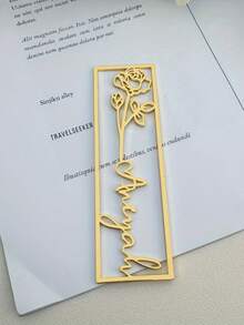 1pc- 2pcs Custom Birthday Flower Name Bookmark, Learn Personalized Metal Bookmark | Custom Text Flower Bookmark | Custom Name, Text & Flower Bookmark | Engraved Gifts For Readers - Multicolor - View 5