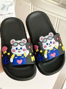 1 Pair Cartoon Bear Printed Non-Slip Comfortable PVC Summer Outdoor Shoes