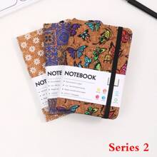 New A6 Wood Grain Binding Notebook With Elastic Band, Hard Cover Suitable For Students And Office Workers, Ideal Office Stationery And Supplies Notebook, Suitable For Note-Taking And Organization.