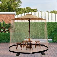 Mosquito Netting Heavy Duty Instant Outdoor Canopy Tent 10ft-12ft Adjustable Mosquito Net For Outdoor Patio Umbrellas With Zipper Door Bug Protection Umbrella Table Screen Cover Mosquito Bug Insect Net Outdoor Patio Netting - Brown - View 2