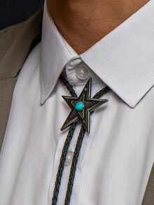 10pcs Random Mixed Western-Style Bolo Tie Necklace Cord Choker For Men - Multicolor - View 8