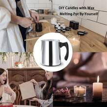 Candle Making Kit,32Oz/900ml Stainless Steel Molten Wax Pot With Drip-Free Pouring Spout Design Heat-Resistant Handle,Spoon And Silicone Coaster Included