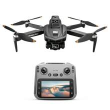 GPS Remote Control Drone With 4.5-Inch Large Screen, Foldable Quadcopter | PTZ Dual HD Cameras | Brushless Motor | Optical Flow Positioning | GPS Auto Return | Includes 2 Batteries For Extended Flight Time | Outdoor Aerial Photography Companion | Toy Drone
