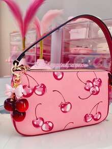 可爱的樱桃形钥匙扣，仿真水果钥匙圈包包和汽车挂件，水晶装饰樱桃吊饰钥匙扣，金属背包吊坠钥匙扣时尚配饰派对礼物玩具，钥匙扣装饰包包汽车，钱包，书包，背包和休闲挎包，逼真可爱的礼物，适合女孩，女人，女儿或朋友 - 彩色 - 查看 8