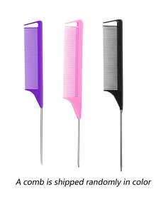 10件套硅胶头皮按摩刷套装，长柄设计，包含1个200毫升高压连续喷雾瓶、3把造型梳（用于提升发根和修眉）、1个发圈造型器、4个刘海夹 - 适用于沙龙、理发店、居家及旅行使用，适合所有发质，美发造型工具及发饰 - 新長柄梳10件套 - 查看 18