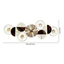 39 X 16 Inch Large Metal Wall Clock Decorative 3D Metal Wall Art Clock For Living Room Bedroom Creative Modern Large Wall Clock Decoration Silent No Ticking Sound - Perfect Gift For Housewarming And Home Decor Lovers - Vàng - Xem 3
