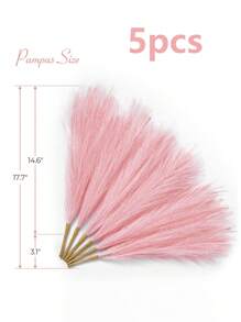 5pcs Faux Pampas Grass, Tall Artificial Pompous Grass, Large Fake Pompas Branches Plants Floor Vase Filler For Flower Arrangement Home Kitchen Boho Decor,Fall Decor,Autumn