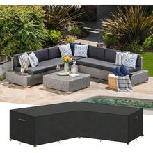 Corner Sofa Cover V Shape Waterproof V Shaped Garden Furniture Covers Waterproof Outdoor Rattan V-Shape Sofa Cover With Straps,Drawstrings Windproof,Anti-UV Patio Sofa Covers 255x255x87/80cm - V Shape-255x255x87/80cm - View 5