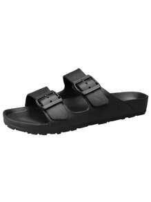 Men's Simple Buckle Flat Slip-On Sandals, Suitable For Teen Summer Casual Or Outdoor Athletic Or Vacation Travel Or Graduation Gifts Or Birthday Dress Accessories