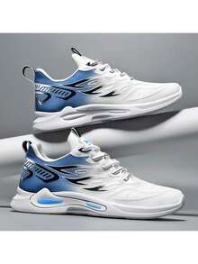 Azul Blanco Gradiente Zapatillas Casual Running Malla Oxígeno Permeable Luz Zapatillas Running Light Business Invisible Zapatillas Urban Explorer Series Zapatillas Hombre Estereoscópicas Diseño Malla Transpirable Todo Terreno Suela Antideslizante Modelo Entrenamiento Ligero - Azul - Ver 4