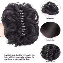 1pc European And American Curly Messy Bun Hair Claw Clip, Elegant Fluffy Synthetic Hair Bun Holder, Hair Accessory For Volumizing And Curling Hairstyles, Suitable For Daily Wear, Outings And Styling Hair Clips Hair Jaw Clip Hair Clamps Hair Clutch Hair Catcher Clip