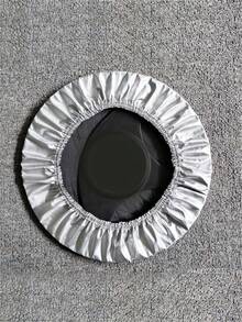 1pc Silver-Coated Fabric Car Steering Wheel Sun Shade Cover - A - View 3