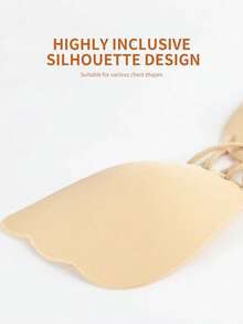 1 对自粘隐形胸罩，带无肩带胸罩，婚纱聚拢胸罩，带防滑乳头和支架内衣。 - 杏色 - 查看 5